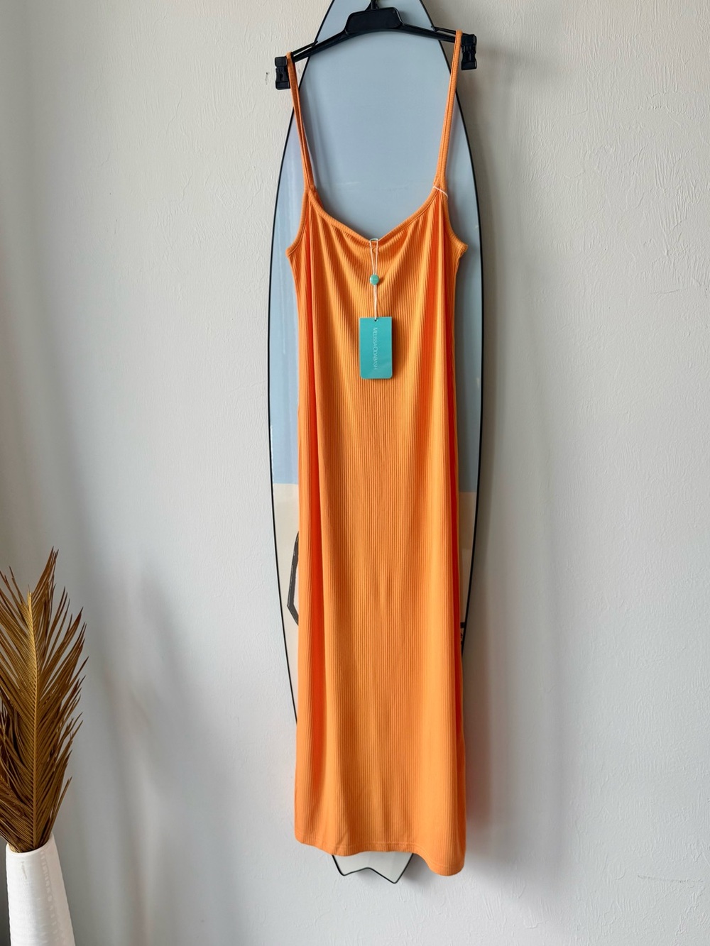 MELISSA ODABASH Riley Ribbed Jersey Midi Dress L